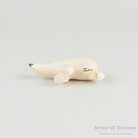 Carved Walrus Ivory Polar Bear