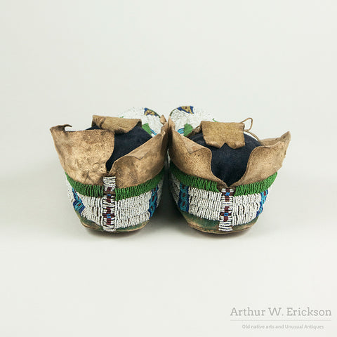 Fully Beaded 19th Century Cheyenne Moccasins