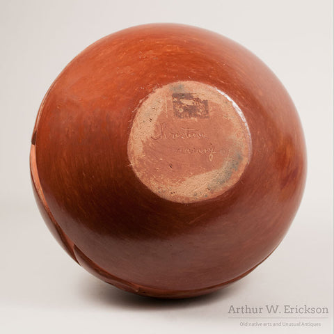 Large Christina Naranjo (1891-1980) Redware Pot with Avanyu