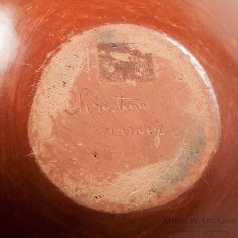 Large Christina Naranjo (1891-1980) Redware Pot with Avanyu