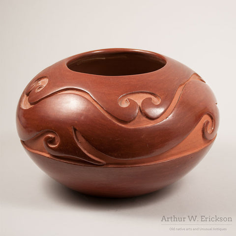 Large Christina Naranjo (1891-1980) Redware Pot with Avanyu