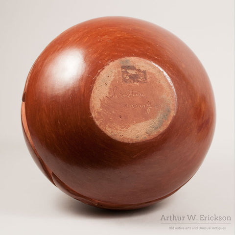 Large Christina Naranjo (1891-1980) Redware Pot with Avanyu