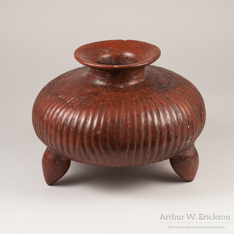 Colima Gadrooned Terracotta Jar - Arthur W. Erickson - 4