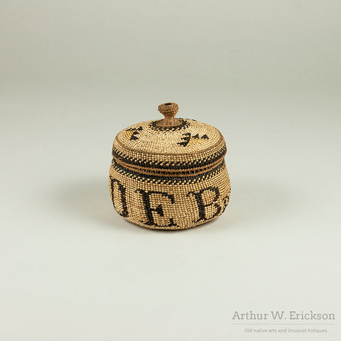 D E Brown's Lidded Yurok Basket