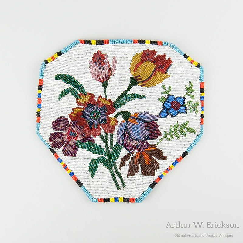 Double Sided Floral Plateau Beaded Flat Bag