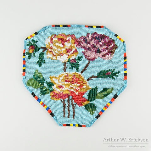 Double Sided Floral Plateau Beaded Flat Bag