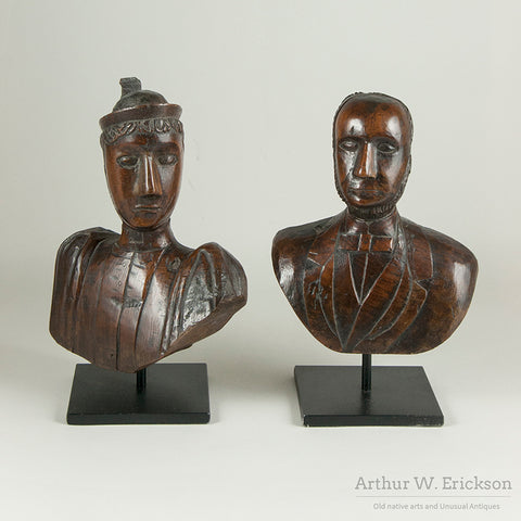 Folk Art Scandinavian Couple Wood Carving