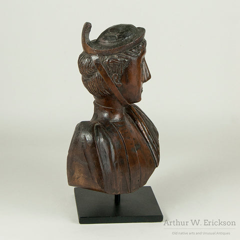 Folk Art Scandinavian Couple Wood Carving