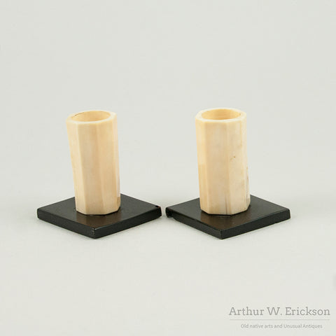 Eskimo Carved Bird Candle Holders