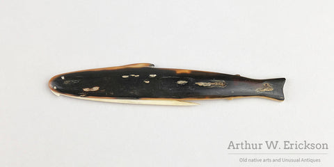 Eskimo Carved Ivory Fish Toothpick