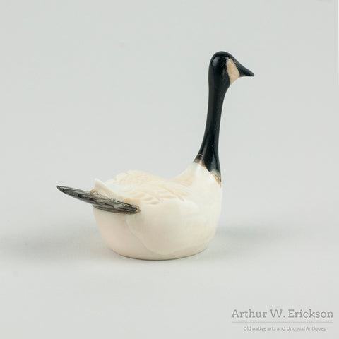 Eskimo Carved Ivory "Floating" Goose