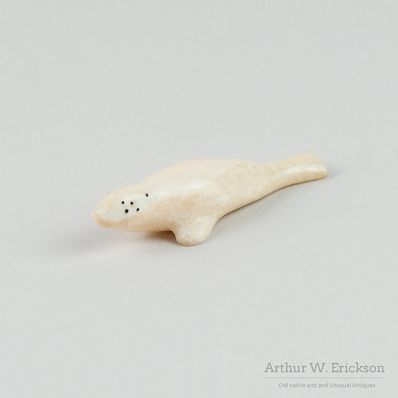 Eskimo Carved Basking Ivory Seal
