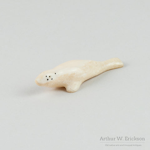 Eskimo Carved Basking Ivory Seal