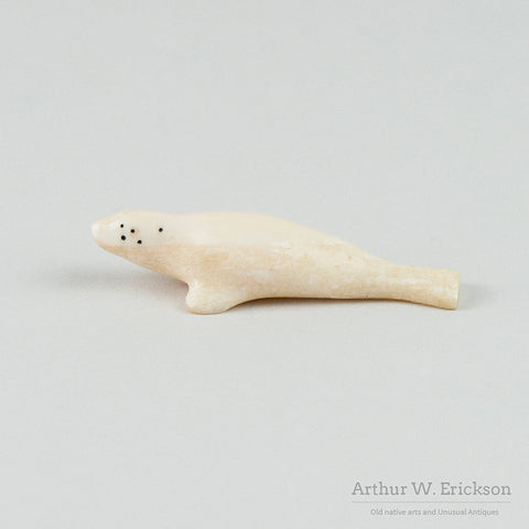 Eskimo Carved Basking Ivory Seal