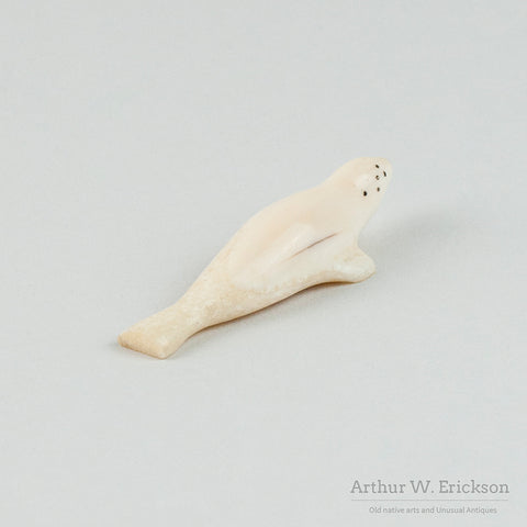 Eskimo Carved Basking Ivory Seal