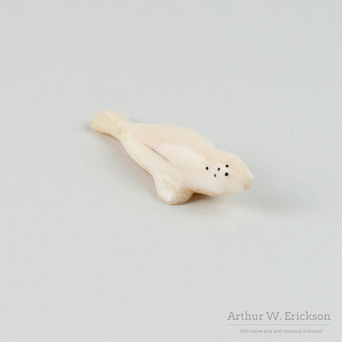 Eskimo Carved Basking Ivory Seal