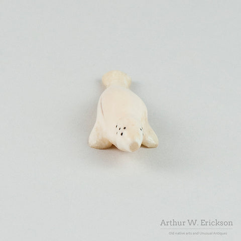 Eskimo Carved Basking Ivory Seal