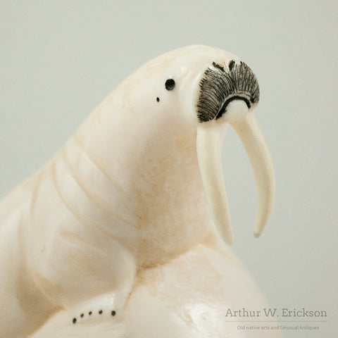 Eskimo Carved Walrus on Ice
