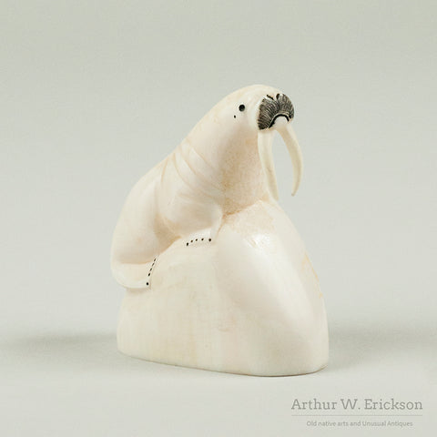 Eskimo Carved Walrus on Ice