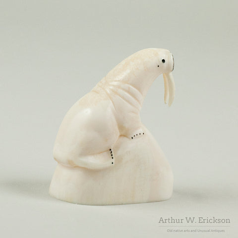 Eskimo Carved Walrus on Ice