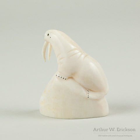 Eskimo Carved Walrus on Ice