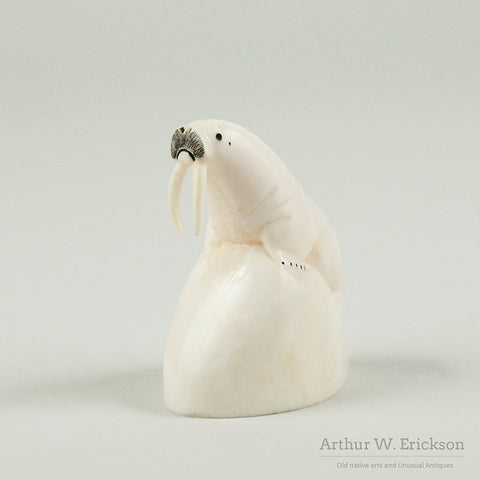 Eskimo Carved Walrus on Ice