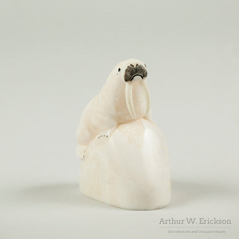 Eskimo Carved Walrus on Ice