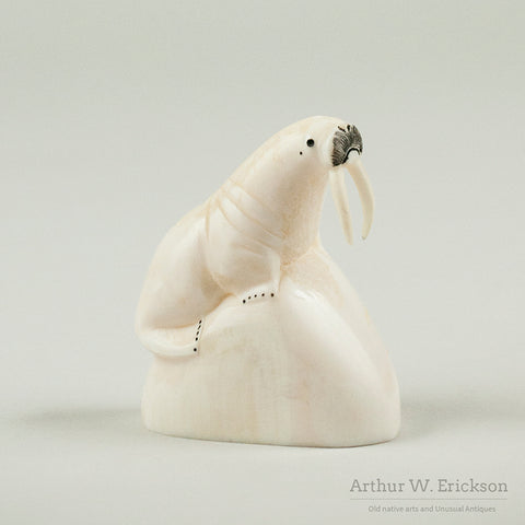 Eskimo Carved Walrus on Ice