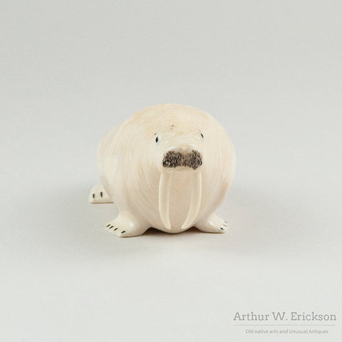 Husky Eskimo Carved Walrus by Lincoln Milligrock