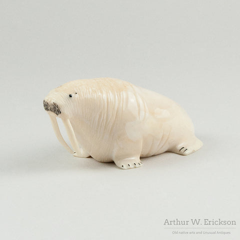 Husky Eskimo Carved Walrus by Lincoln Milligrock