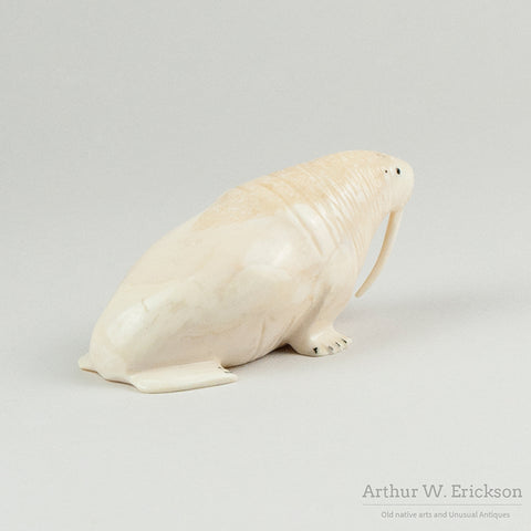 Husky Eskimo Carved Walrus by Lincoln Milligrock