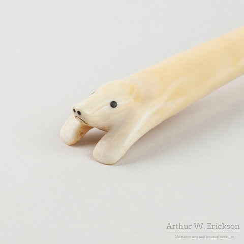 Eskimo Ivory gavel with Seal Head Handle
