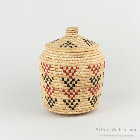Eskimo Lidded Basket with Sealgut Design