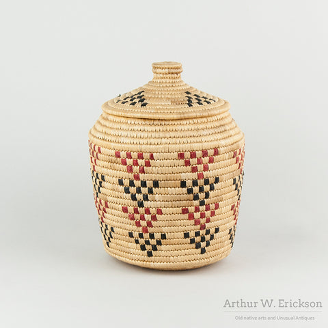 Eskimo Lidded Basket with Sealgut Design