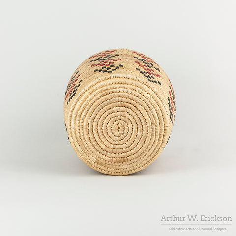 Eskimo Lidded Basket with Sealgut Design
