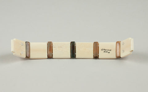 Eskimo Ivory Polar Bear and Seal Carved Watch Band by W. Okpowruk