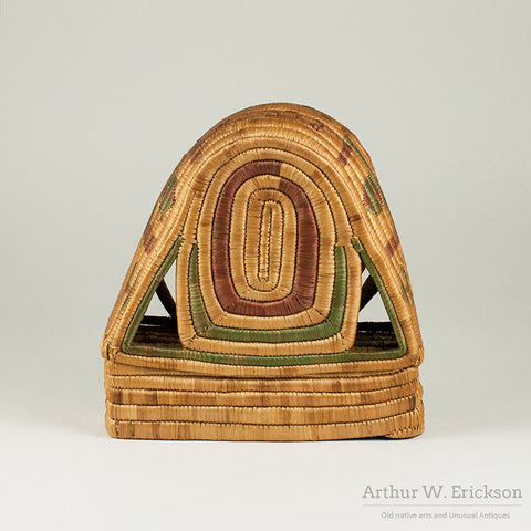 Eskimo Folk Art Basketry Clock
