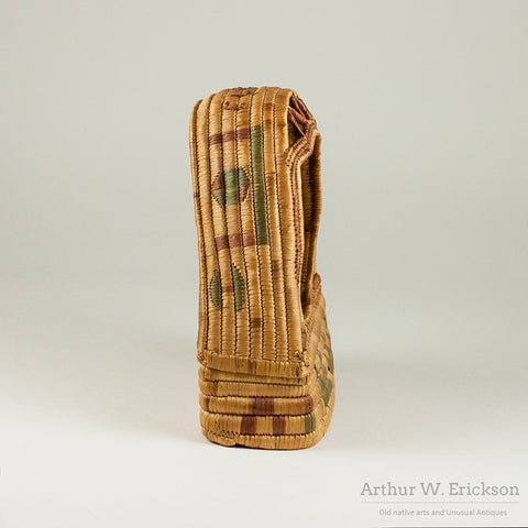 Eskimo Folk Art Basketry Clock