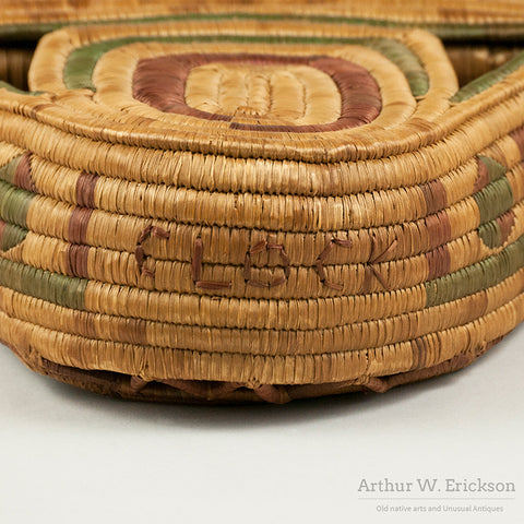 Eskimo Folk Art Basketry Clock