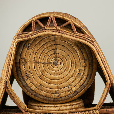 Eskimo Folk Art Basketry Clock