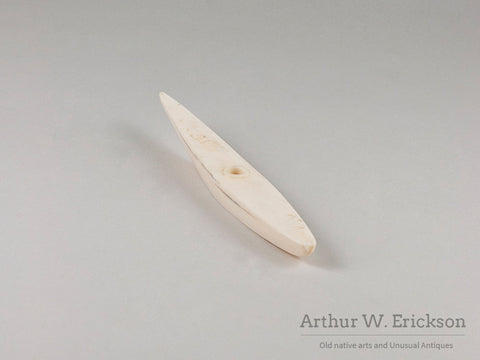 Eskimo Miniature Walrus Ivory Kayak