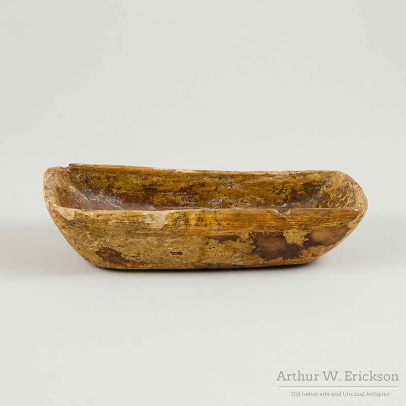 Fossilized Walrus Ivory Eskimo Bowl
