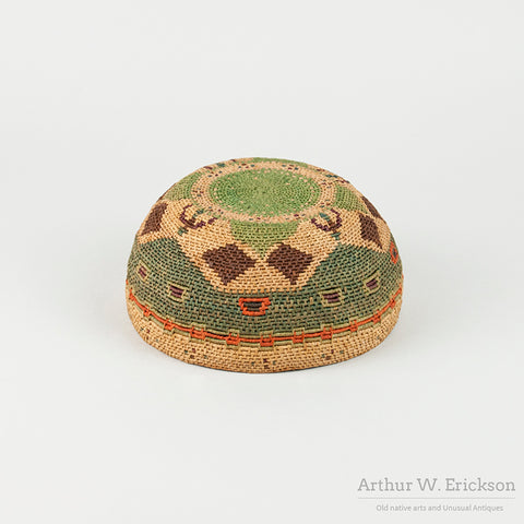 Exceptionally Fine Raffia Basketry Hat