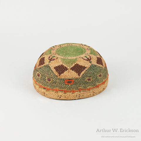 Exceptionally Fine Raffia Basketry Hat