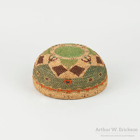 Exceptionally Fine Raffia Basketry Hat