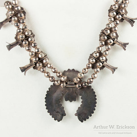 Fine Zuni Needle Point Squash Blossom Necklace