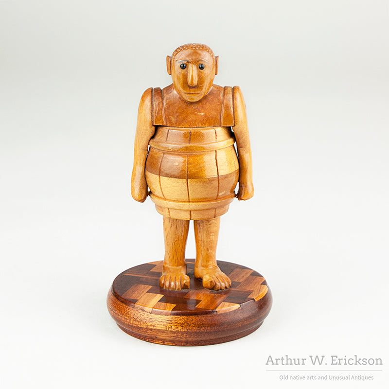 Folk Art Man In A Barrel by Howard Ortman