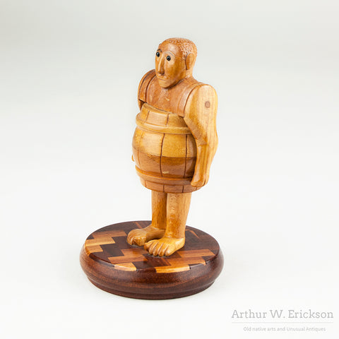 Folk Art Man In A Barrel by Howard Ortman