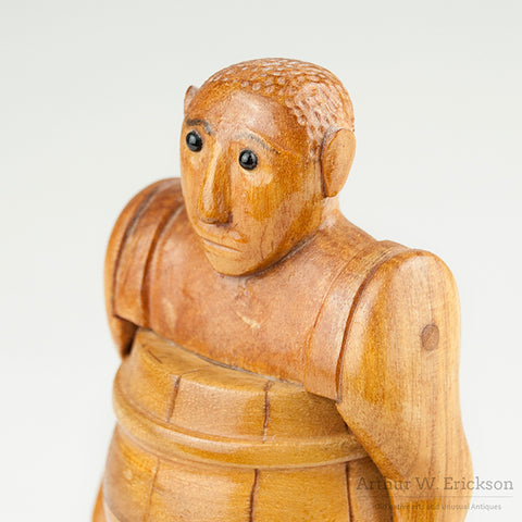 Folk Art Man In A Barrel by Howard Ortman