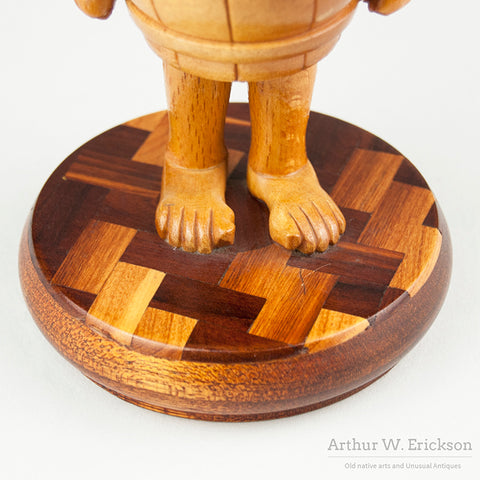 Folk Art Man In A Barrel by Howard Ortman